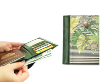 Обложка для паспорта с карманом для купюр комбинированная по корешку с прямоугольным шильдом