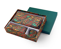 Набор в подарочной коробке: косметичка, ключница, шарф твилли